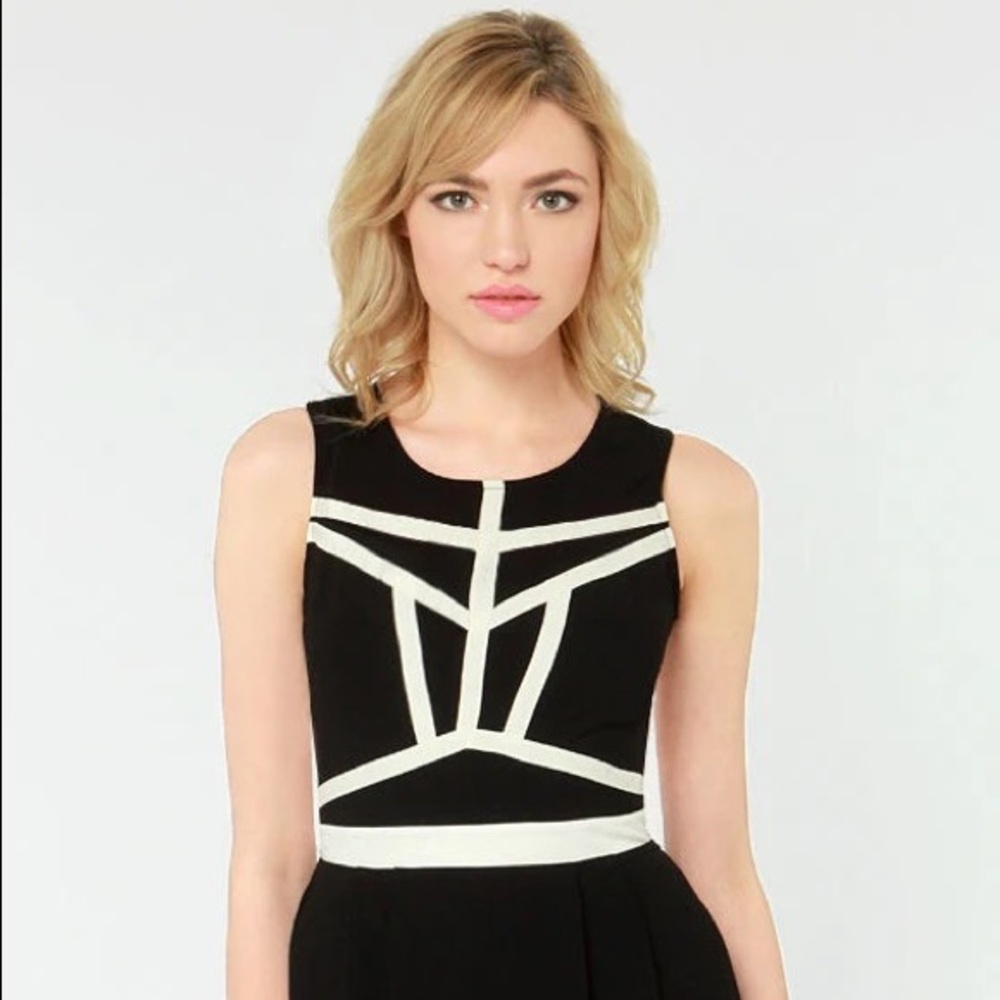 Lulus Black and White Mini Dress